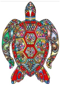 Puzzle drewniane Kolorowy Żółw A4