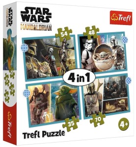 Puzzle Trefl 4w1 Star Wars Mandalorian Lucasfi 35-70 elementów 4+