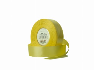 Wstążka satynowa żółta-słomkowa 6 mm 32 mb. AX06-02, Aliga