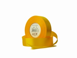 Wstążka satynowa żółta-ciemna  12 mm 32 mb. AX12-04, Aliga
