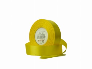 Wstążka satynowa żółta 6 mm 32 mb. AX06-23, Aliga