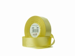 Wstążka satynowa szaro-żółta 6 mm 32 mb. AX06-59, Aliga