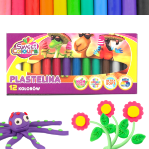 Plastelina szkolna 12 kolorów, Koma Plast