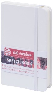 Szkicownik Talens w twardej oprawie 9x14 cm Biały z gumką Art Creation
