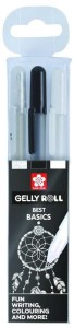 Długopisy Sakura Gelly Roll komplet 3 sztuk Black-White Żelowe