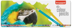 Kredki ołówkowe Bruynzeel 45 kolorów w metalowej kasecie Papuga