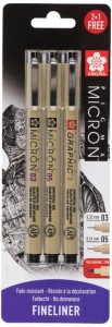 Cienkopisy Sakura Micron Pigma 3 sztuki 03-05-1
