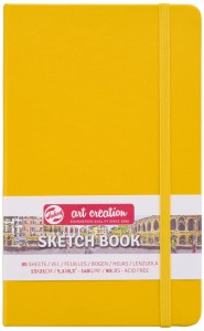 Szkicownik Talens w twardej oprawie 13x21 cm Żółty z gumką Art Creation