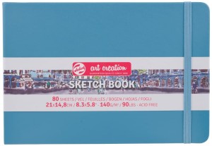 Szkicownik Talens w twardej oprawie 14,8x21 cm Niebieski z gumką Art Creation