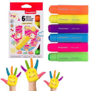 Farba plakatowa w sztyfcie 6 kolorów Neonowe, Bruynzeel