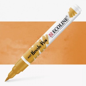 Pisak akwarelowy pędzelkowy Ecoline Brush Pen 407 Deep Ochre, Talens