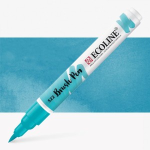 Pisak akwarelowy pędzelkowy Ecoline Brush Pen 522 Turquoise Blue, Talens