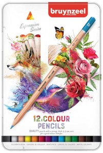 Kredki ołówkowe Expression 12 kolorów w metalowym pudełku, Bruynzeel