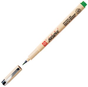 Pisak pędzelkowy Sakura Pigma zielony Brush Pen