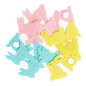 Naklejki filcowe pastelowe króliczki 4 cm 15 sztuk, Dp Craft