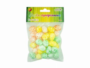 Jajka styopianowe kolorowe nakrapiane 2,5 cm 36 sztuk, Aliga