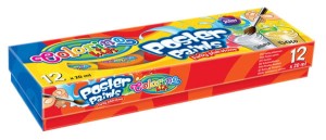 Farby szkolne plakatowe zestaw 12 kolorów x 20 ml, Colorino