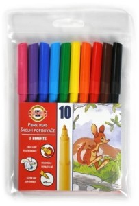 Flamastry szkolne zestaw 10 kolorów Koh i Noor