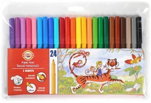 Flamastry szkolne zestaw 24 kolory Koh i Noor