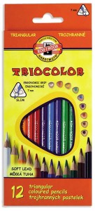 Kredki ołówkowe trójkątne 12 kolorów Triocolor Koh i Noor