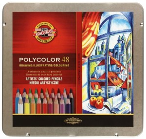 Kredki ołówkowe Polycolor 48 kolorów w metalowym pudełku artystyczne Koh i Noor
