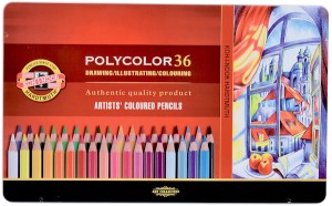 Kredki ołówkowe Polycolor 36 kolorów w metalowym pudełku artystyczne Koh i Noor