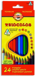 Kredki ołówkowe Triocolor 24 kolory trójkątne cienkie Koh i Noor