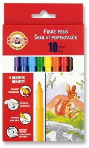 Flamastry szkolne zestaw 10 kolorów Koh i Noor