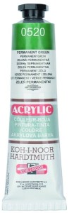 Farba akrylowa zielona permanentna 40 ml, Koh i Noor