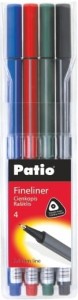 Cienkopisy zestaw 4 kolory 0,4 mm Trio Fineliner, Patio