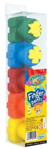 Farby do malowania palcami zestaw 5 kolorów stempelki, Colorino