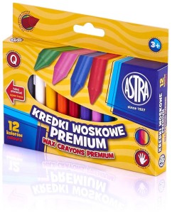 Kredki woskowe 12 kolorów Premium Astra