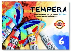Farby w tubach tempery zestaw 6 kolorów x 16 ml, Koh i Noor