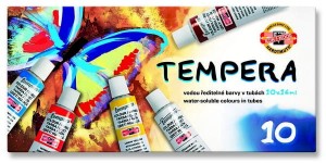 Farby w tubach tempery zestaw 10 kolorów x 16 ml, Koh i Noor