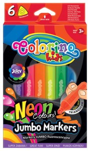 Flamastry grube trójkątne zestaw 6 kolorów neonowych Colorino