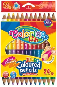 Kredki ołówkowe dwuzstronne zestaw 12 sztuk = 24 kolory Colorino