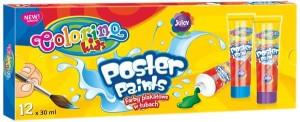 Farby plakatowe w tubach zestaw 12 kolorów x 30 ml, Colorino