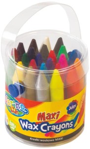Kredki świecowe grube zestaw 24 kolorów w wiaderku Maxi Colorino