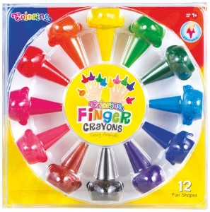 Kredki świecowe na palce zwierzątka 12 kolorów Colorino