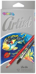 Kredki ołówkowe akwarelowe 12 kolorów okrągłe Colorino Artist