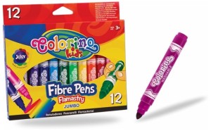 Flamastry szkolne grube zestaw 12 kolorów Jumbo Colorino