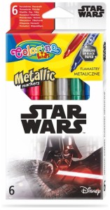 Flamastry metaliczne Disney Star Wars zestaw 6 kolorów Colorino