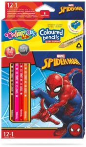 Kredki ołówkowe Disney Spiderman 12+1 kolorów trójkątne Colorino