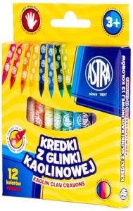 Kredki grafionowe z glinki kaolinowej 12 kolorów, Astra