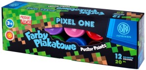 Farby szkolne plakatowe Pixel One zestaw 12 kolorów x 20 ml, Astra