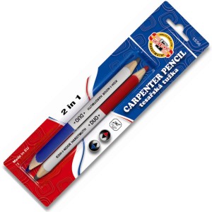 Ołówek stolarski dwustronny DUO 2 sztuki niebieski i czerwony Koh i Noor