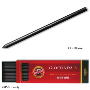 Grafity do ołówka automatycznego 5,6 mm Pastela Czarna Twarda Kubuś Koh i Noor