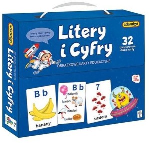 Gra Litery i cyfry karty edukacyjne, Adamigo