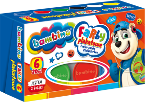 Farby szkolne plakatowe Bambino zestaw 6 kolorów x 20 ml