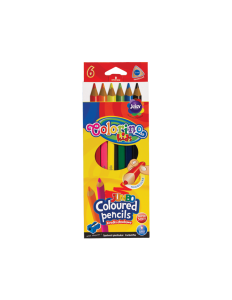 Kredki ołówkowe grube 6 kolorów Jumbo trójkątne Colorino